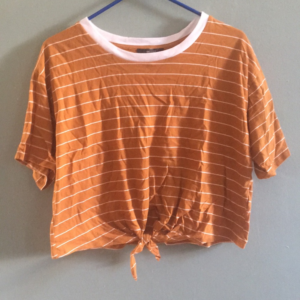 Forever 21 striped crop top with tie